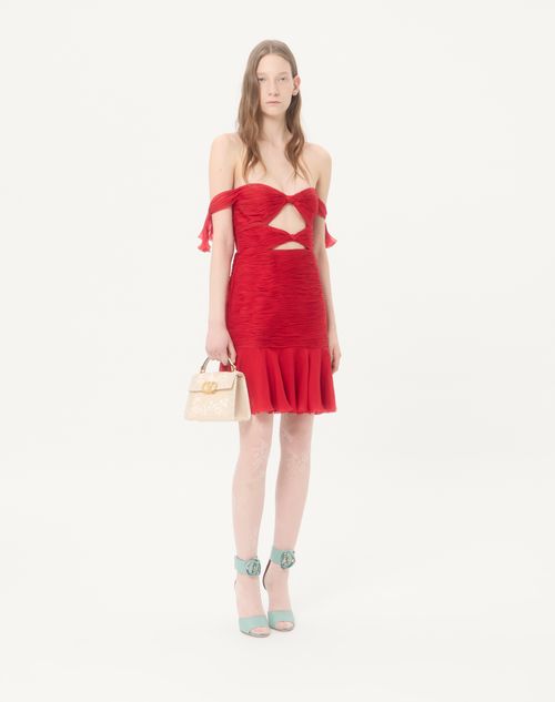 Valentino Garavani - Valentino Garavani Mini Vsling Embroidered Handbag With Jewel Logo - Butter - Woman - Top Handle Bags